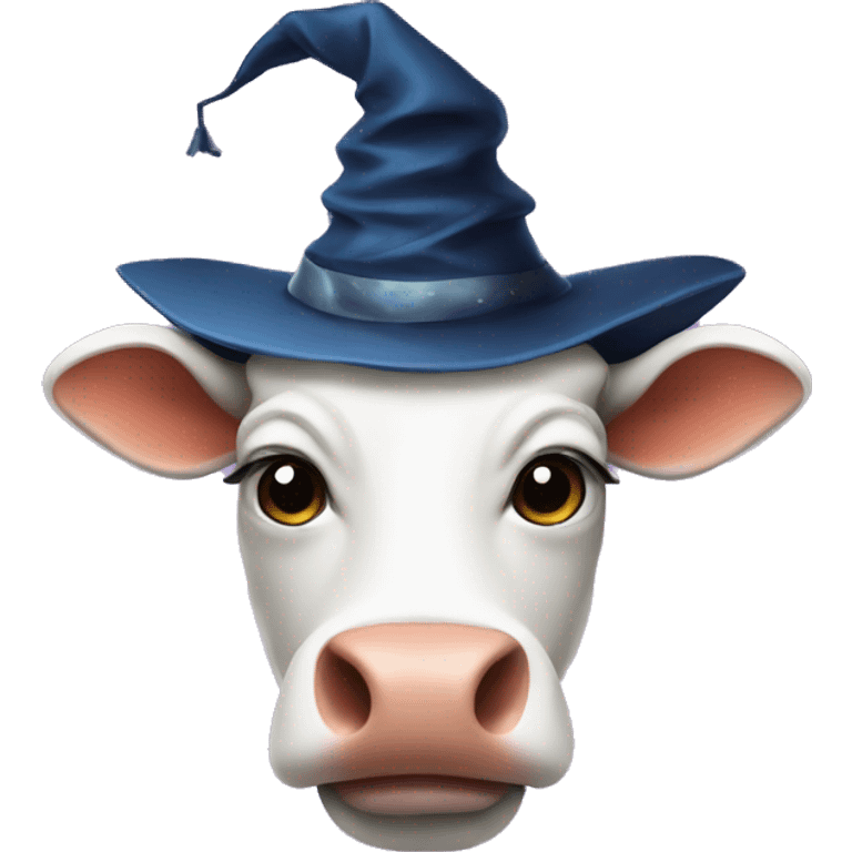 cow face with wizard hat  emoji