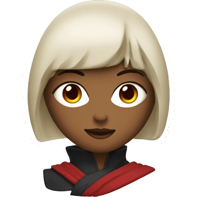 Une femme ninja avec des yeux rouges  emoji