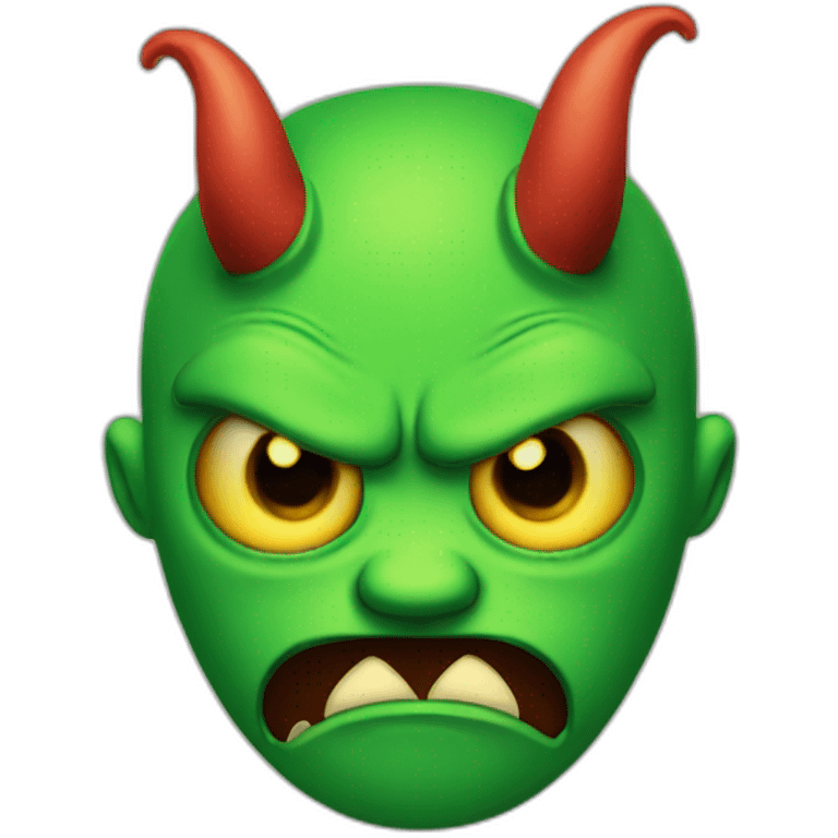 green sad devil emoji