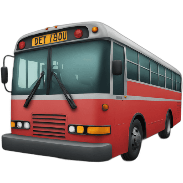 bus colored red emoji