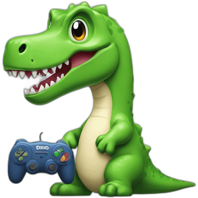 dino with game console emoji