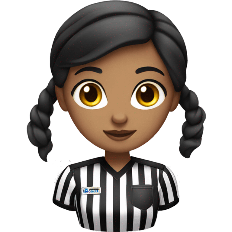 White Girl with black hair girl as referee  emoji