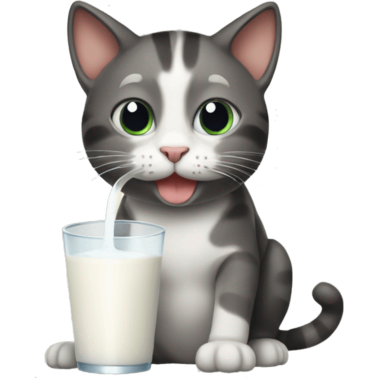 cat drinking milk emoji