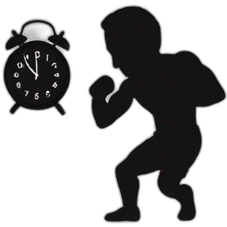 shadow boxing a clock emoji