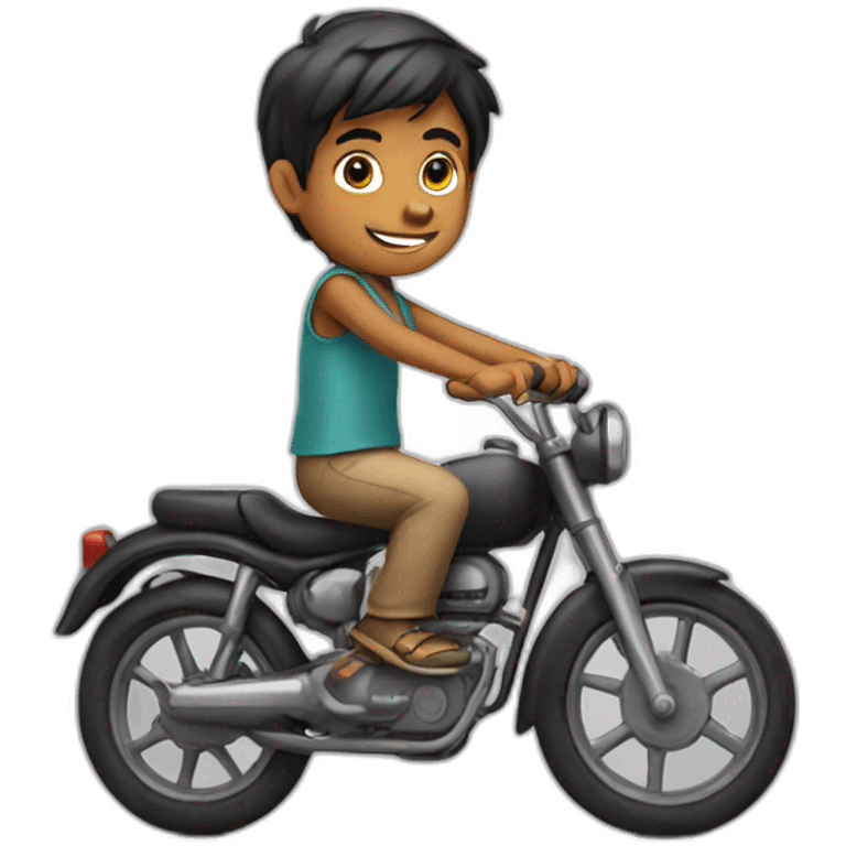 indian boy on bike emoji