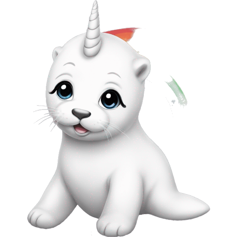 baby seal unicorn rainbow art emoji