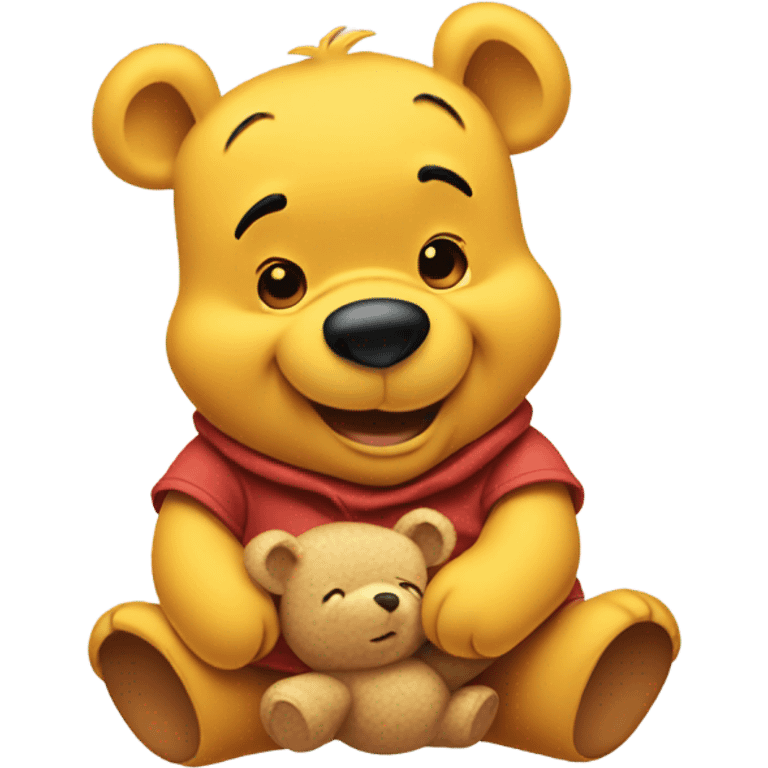 winnie the pooh holding his teddy bear emoji