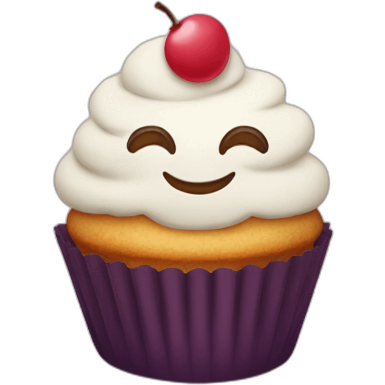 Happy cupcake emoji