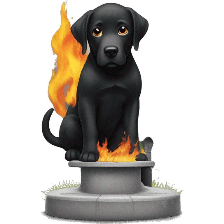 black lab peeing on fire hydrant  emoji