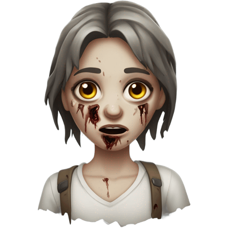 brown hair zombie girl emoji