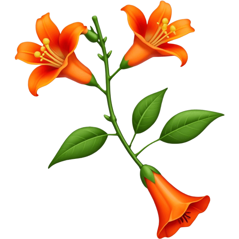 single Trumpet Vine flower, straight stem emoji