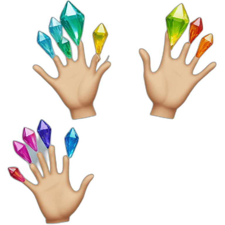 colorful diamond hands emoji