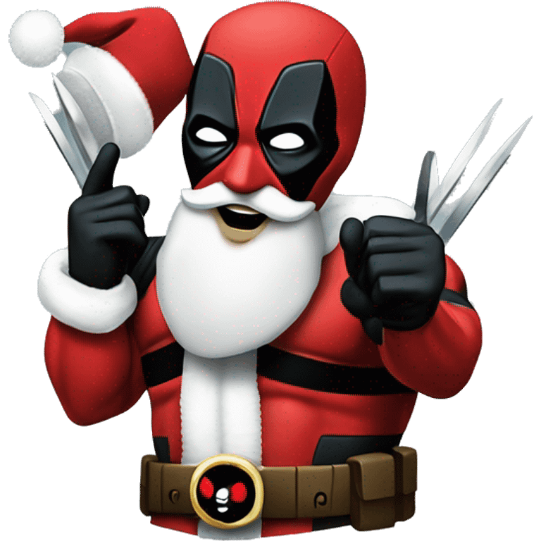 Deadpool and Wolverine as Santa  emoji