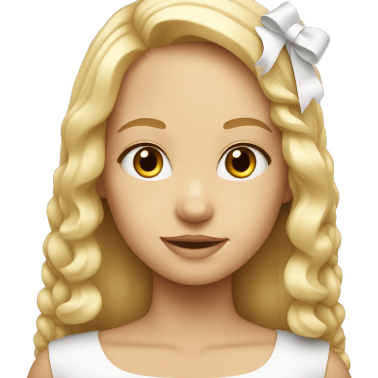 Blond girl with white bow emoji