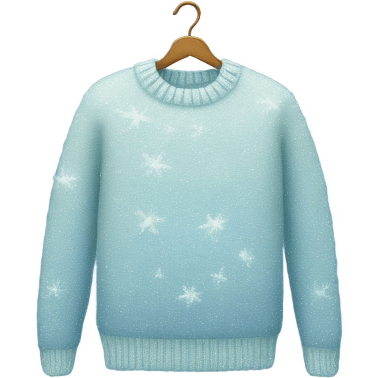 Knit sweater with ice glitter design emoji