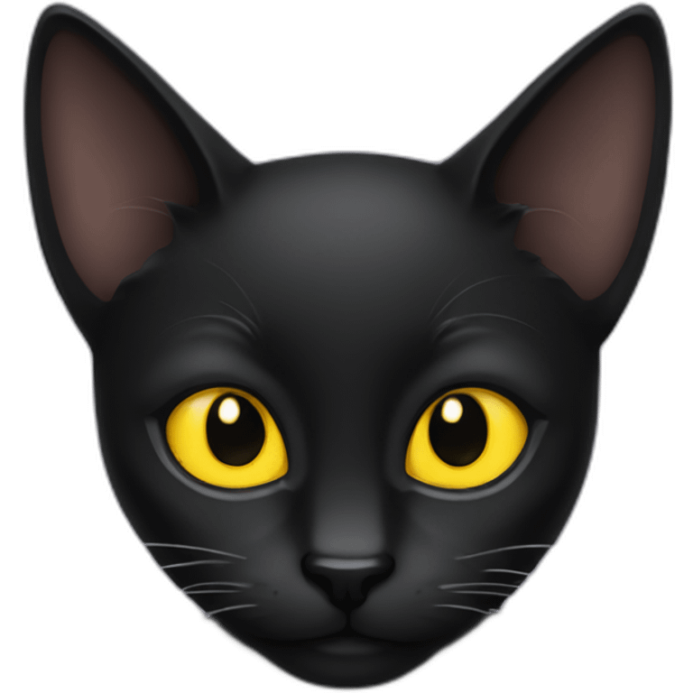 Black cat yellow eyes emoji