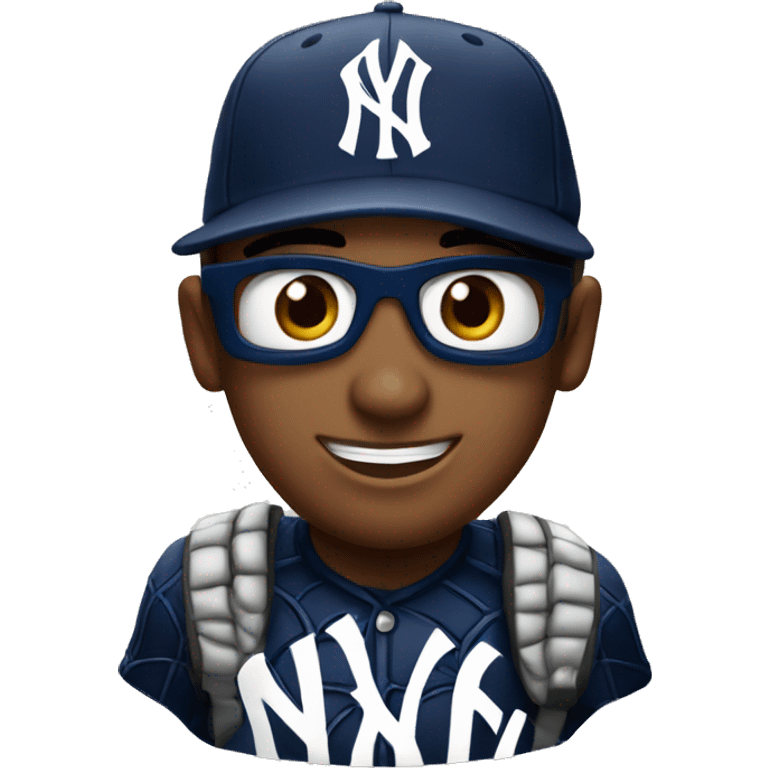 Spiderman wearing a new york yankee hat emoji