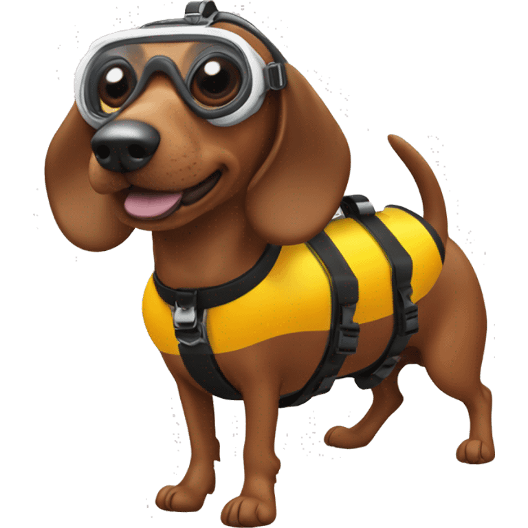 Weiner dog scuba diving  emoji