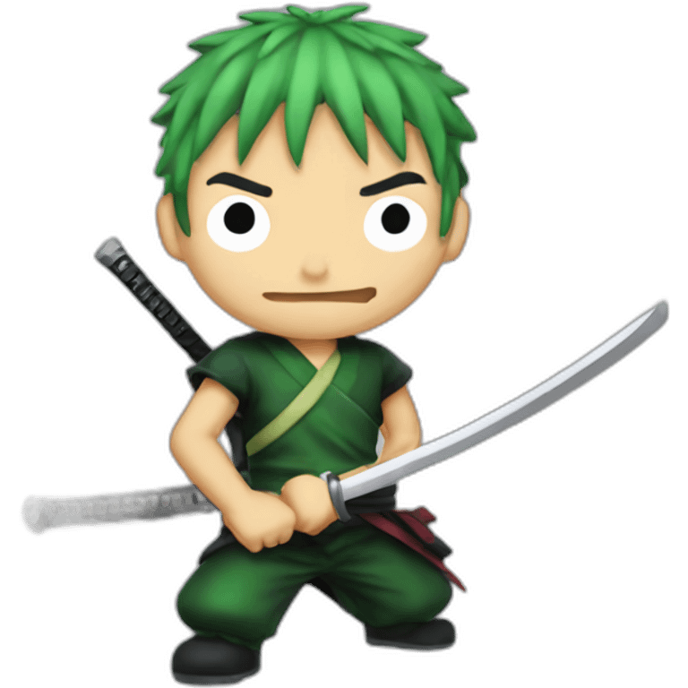 zoro from one piece with his 3 katana emoji