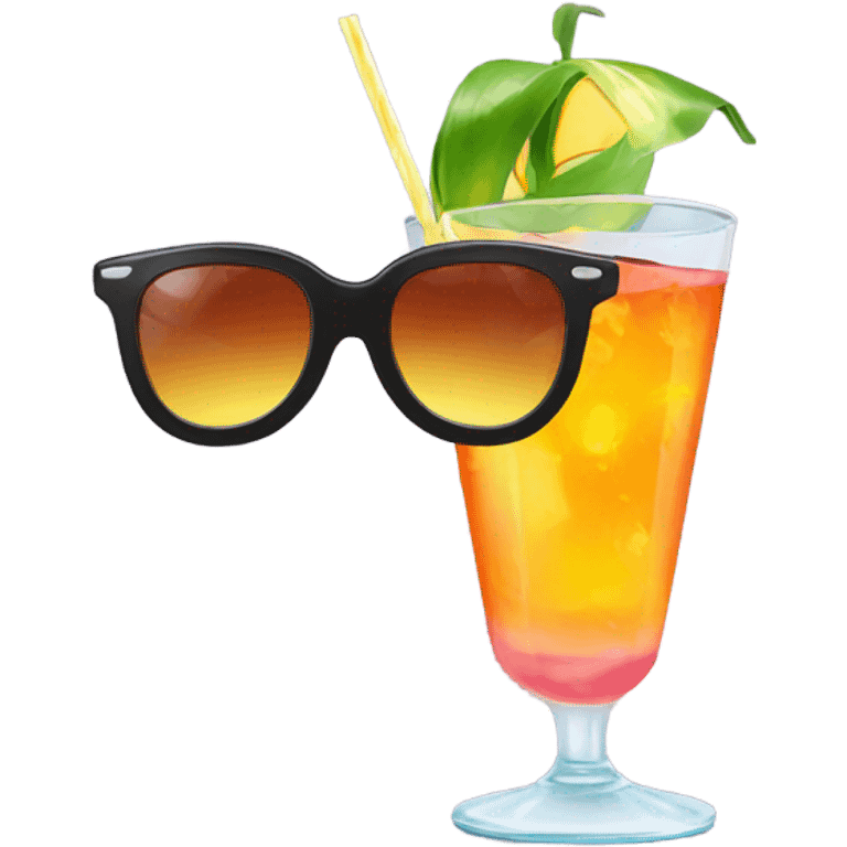 sunglasses, cocktail emoji