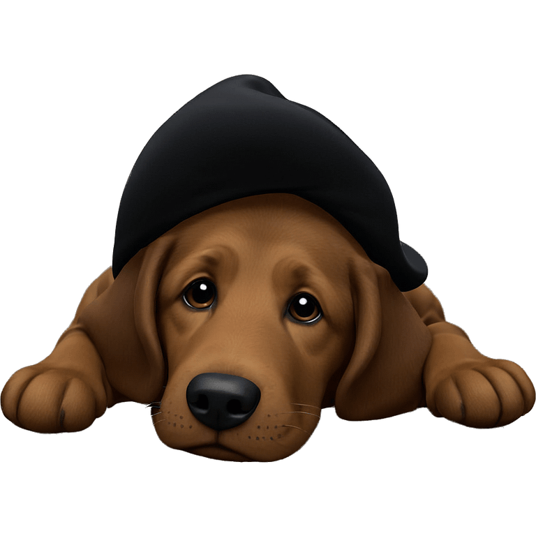 dog in hat indoors emoji