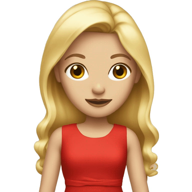 blonde girls in red dress emoji