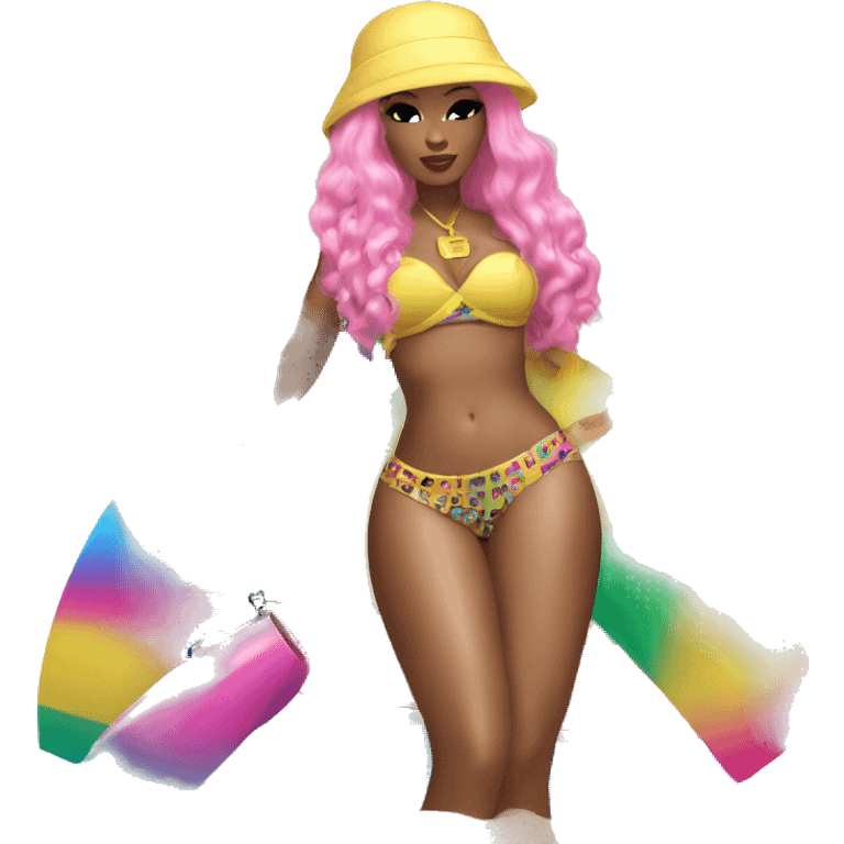 Nicki Minaj starships music video beach outfit emoji