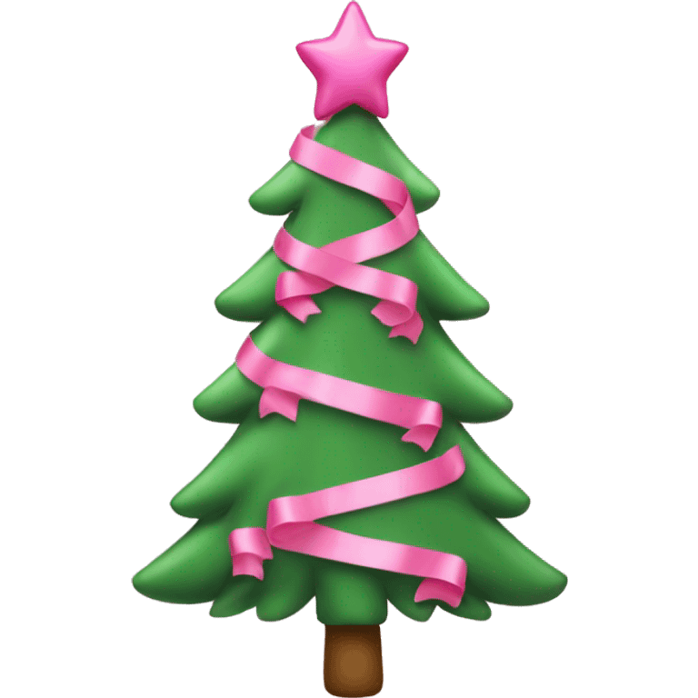 Pink ribbon Christmas tree emoji