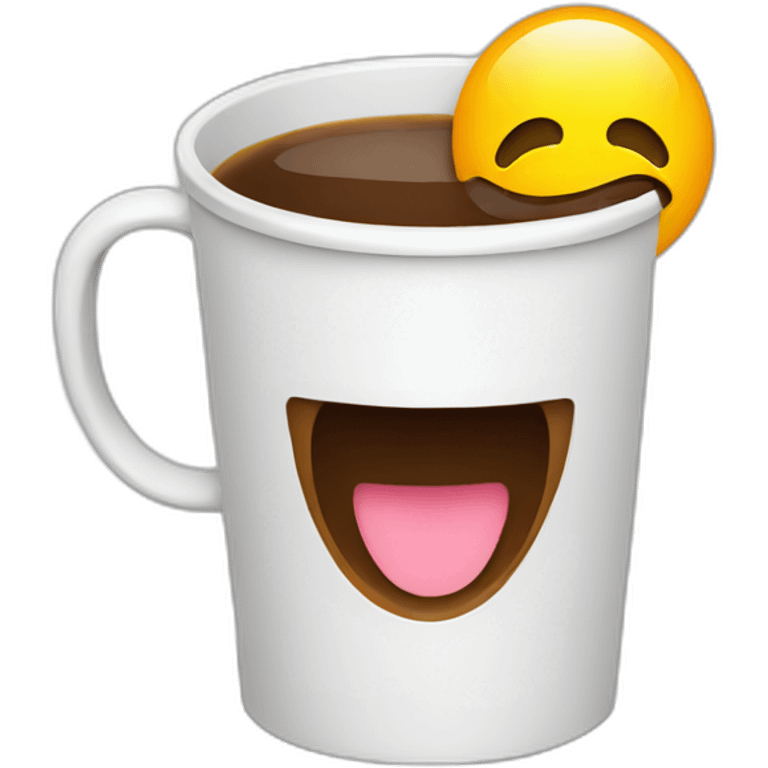 coffee cup with a smiley face emoji