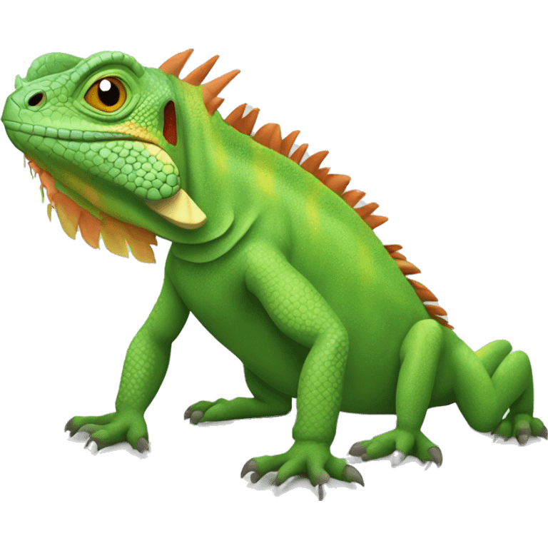 Iguana diabólica con pulgares ariba emoji