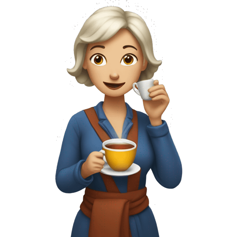 Lady sipping hot tea emoji