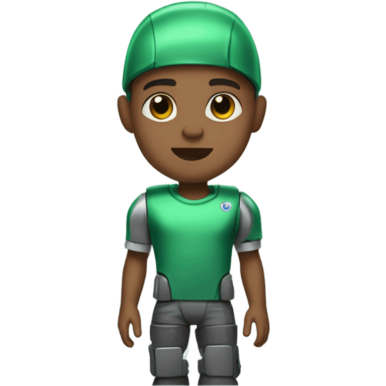 robot boy in green shirt Jalen hurts  emoji