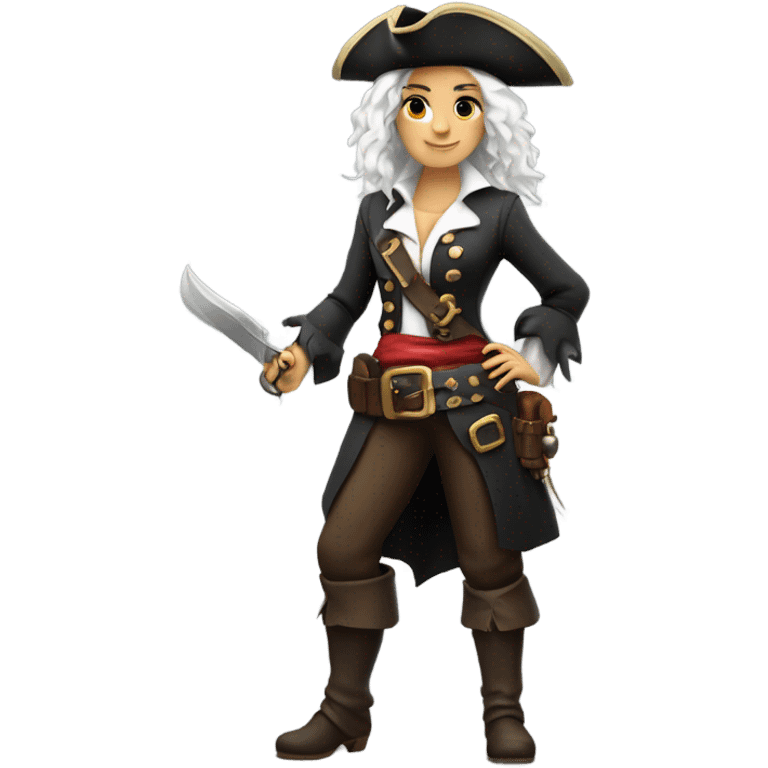 female pirate white hair emoji