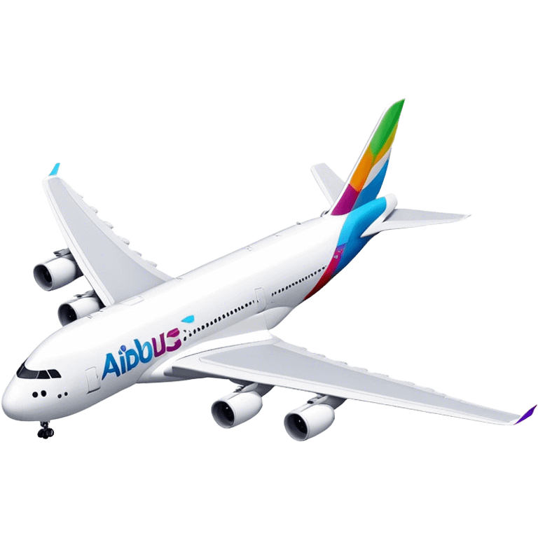 Airbus A380 - Airbus (Model Year: 2021) (Iconic colour: White with colorful tail) emoji