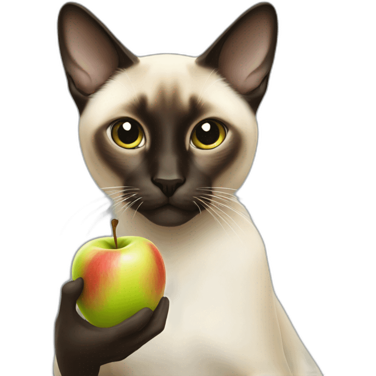 siamese eating apple emoji