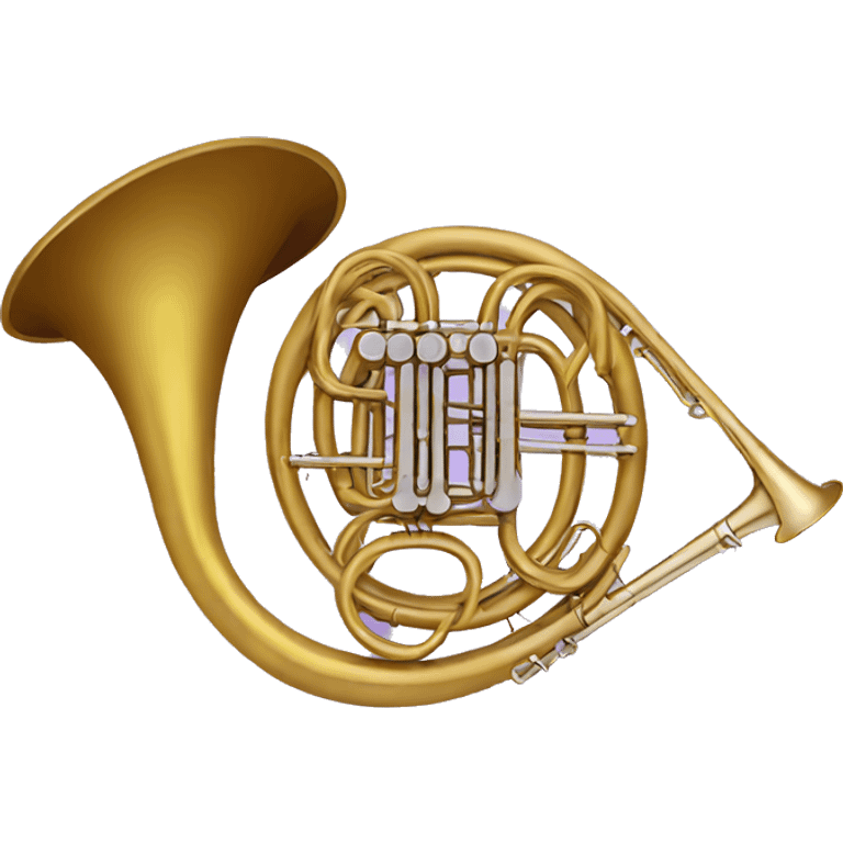 Purple color french horn emoji