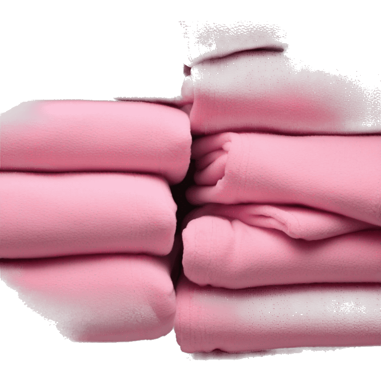 3 stacked and folded plad pink blankets emoji