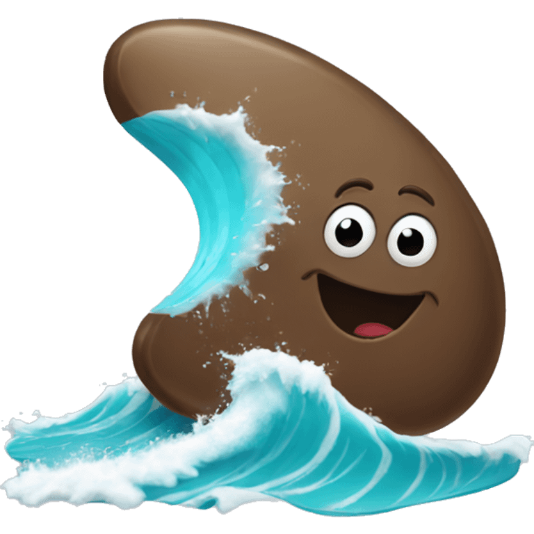 Poop that is surfing emoji