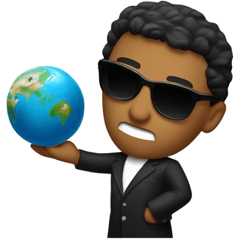 Tony Montana sunglasses holding a globe emoji