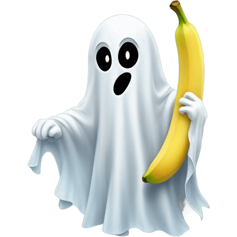 Ghost eating a banana emoji