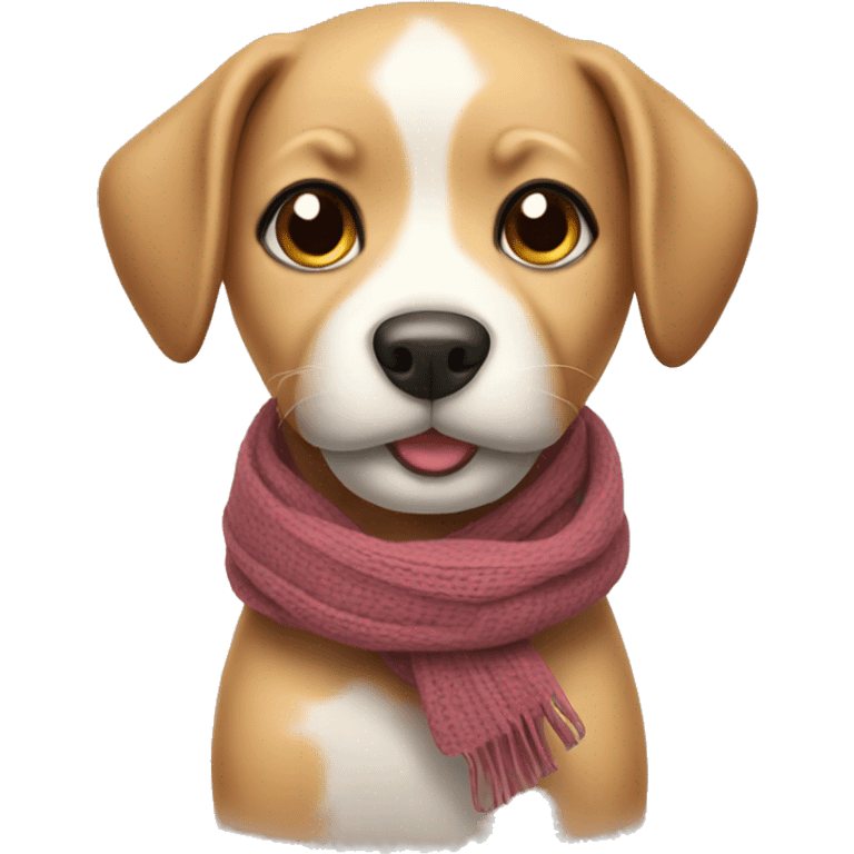 Cute dog with scarf  emoji