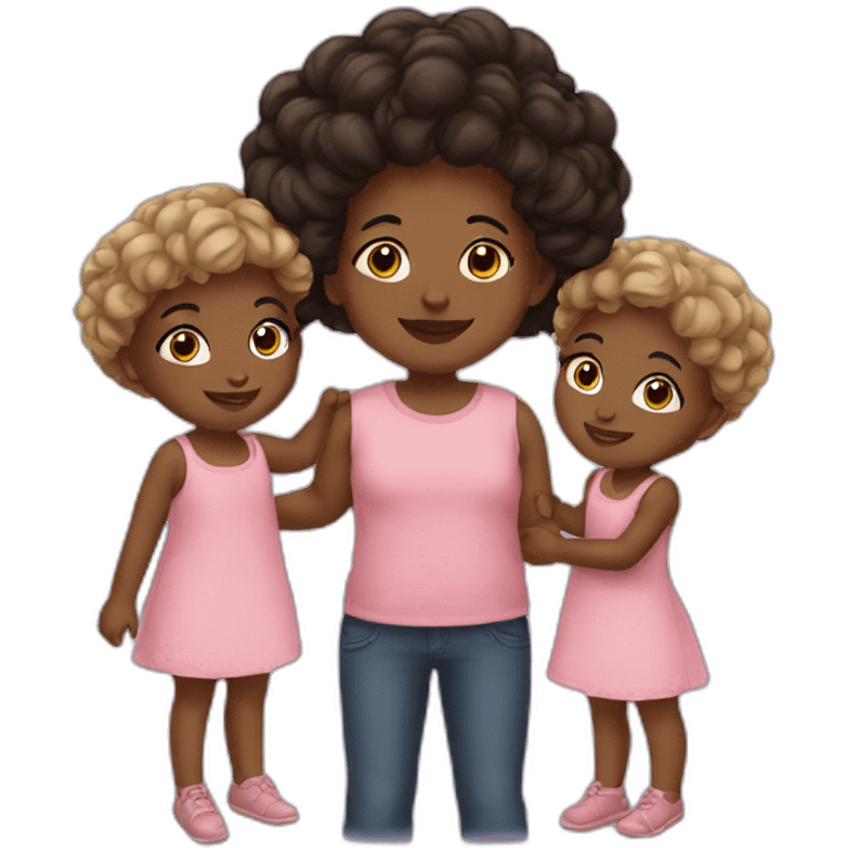 Black family 2 daughters emoji