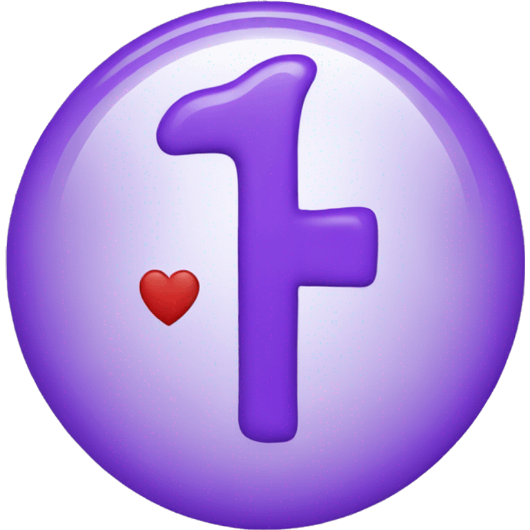 purple f logo with heart emoji