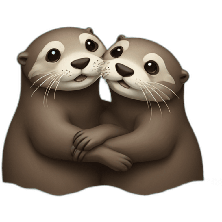 Two otters huging emoji