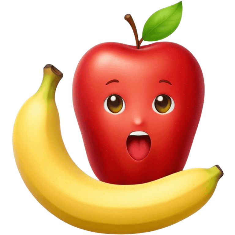 Apple eating a banana emoji