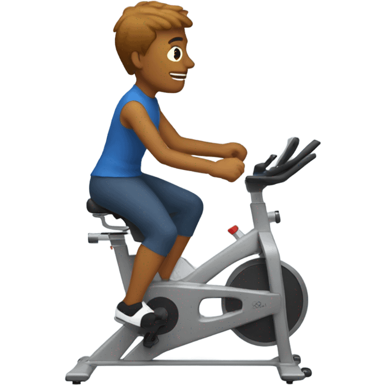 Someone being very awkward on a spin bike emoji