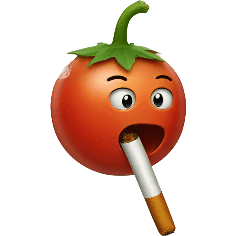 cherry tomato smoking a joint emoji