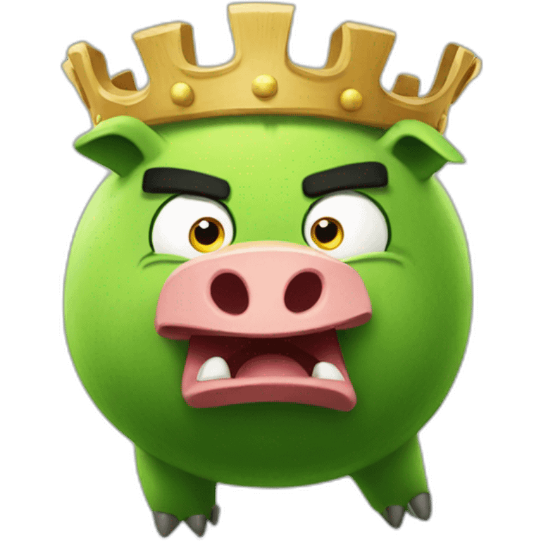 The green king pig from Angry Birds emoji