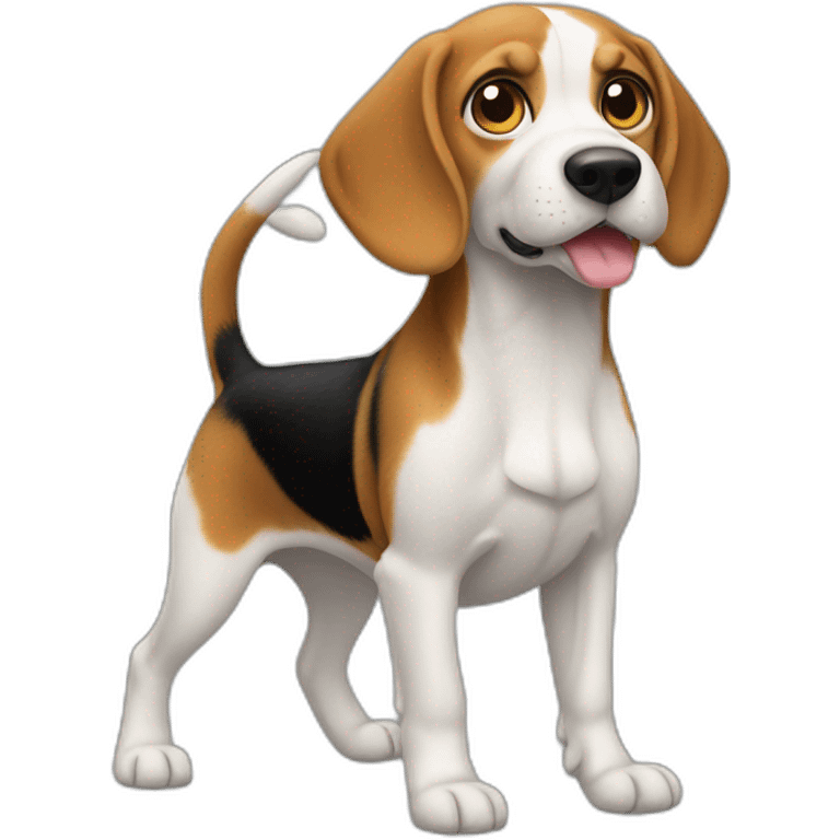 beagle，full body，rear view emoji