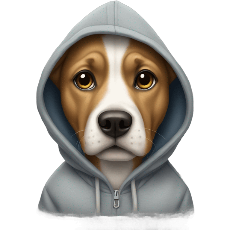 Dog wearing a hoodie  emoji